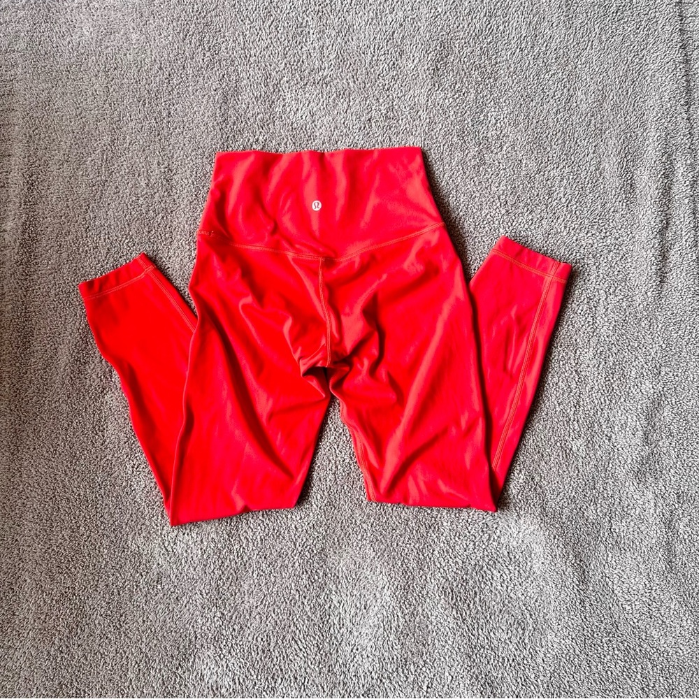 Lululemon align 25” double lined bright orange red